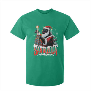 Funny Christmas Santa Godzilla T Shirt For Kid Santazilla Tower Xmas Tree TS11 Irish Green Print Your Wear