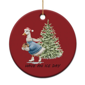 Funny Xmas Ice Skating Christmas Ornament Have An Ice Day Goose Xmas Tree TS11 Print Your Wear
