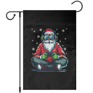 Funny Christmas Gamer Santa Claus Game Controller Garden Flag TS11 Black Print Your Wear