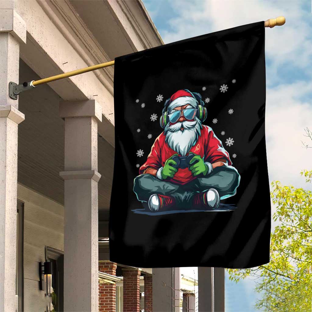 Funny Christmas Gamer Santa Claus Game Controller Garden Flag TS11 Print Your Wear