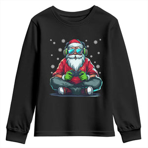 Funny Christmas Gamer Santa Claus Game Controller Youth Sweatshirt TS11 Black Print Your Wear