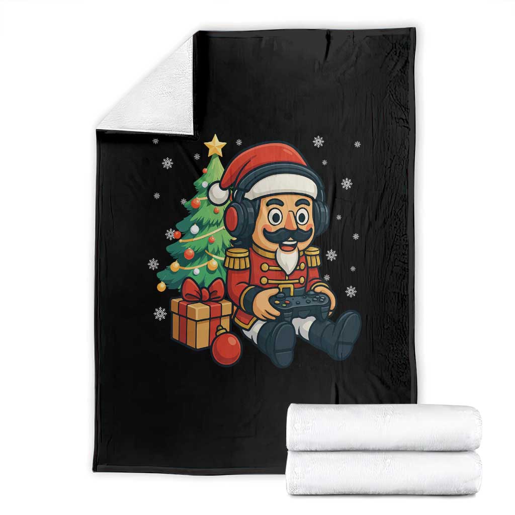 Funny Christmas Video Game Nutcracker Xmas Tree Gamer Throw Blanket TS11 Black Print Your Wear