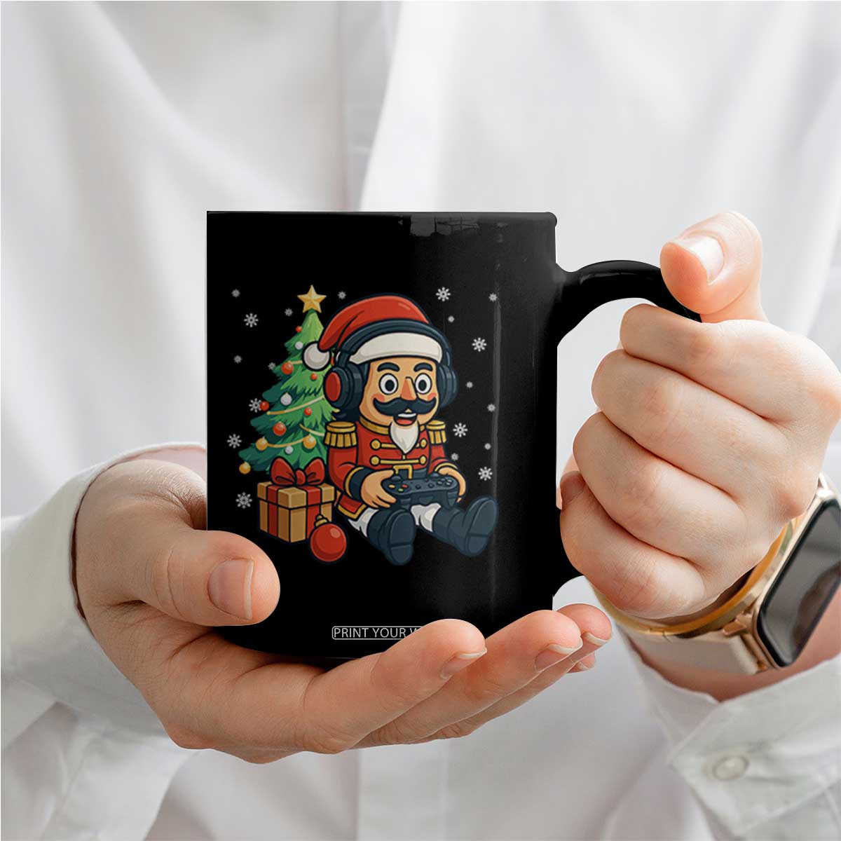 Funny Christmas Video Game Nutcracker Xmas Tree Gamer Coffee Mug TS11 Print Your Wear