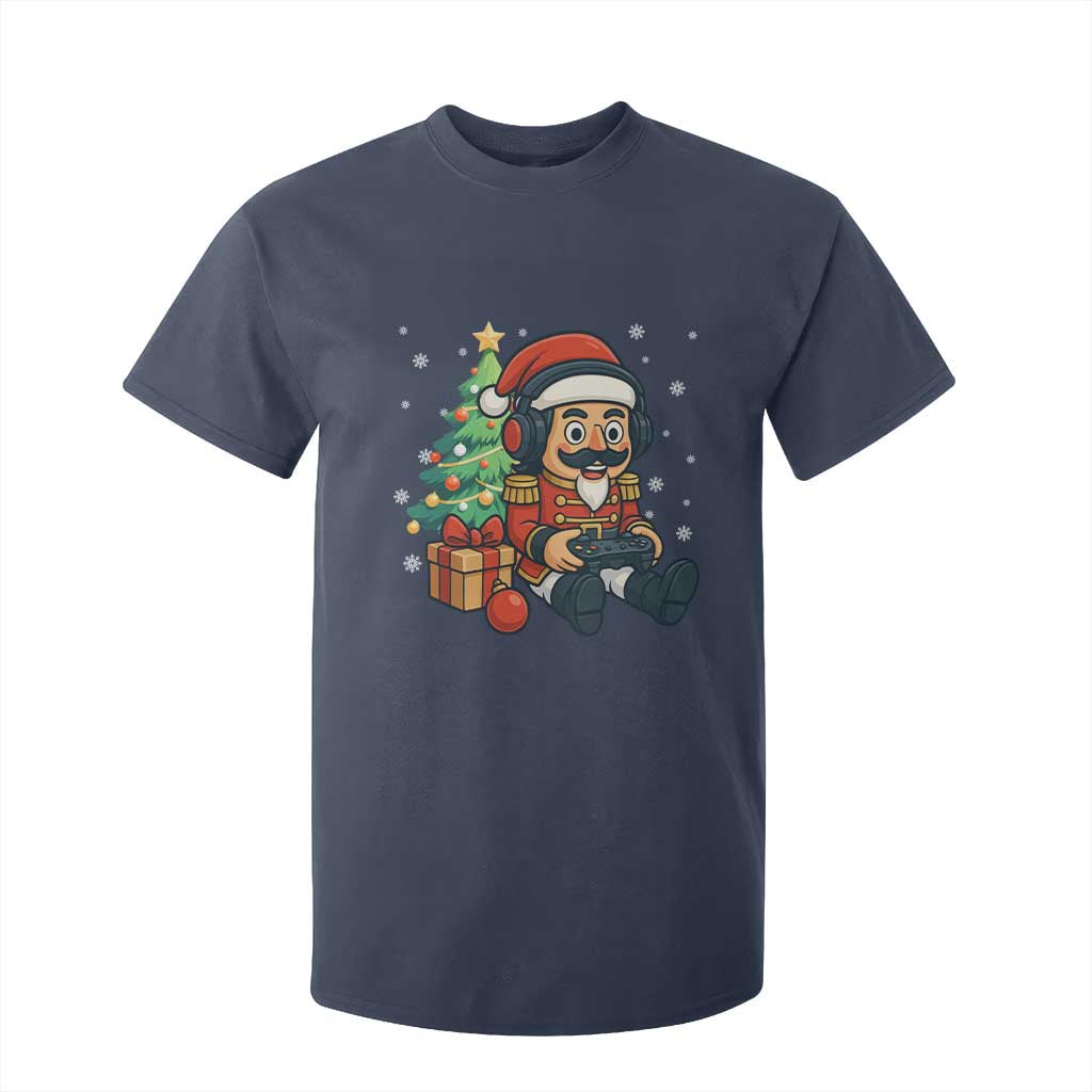 Funny Christmas Video Game Nutcracker Xmas Tree Gamer T Shirt For Kid TS11 Navy Print Your Wear
