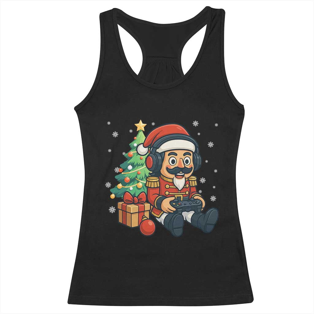 Funny Christmas Video Game Nutcracker Xmas Tree Gamer Racerback Tank Top TS11 Black Print Your Wear