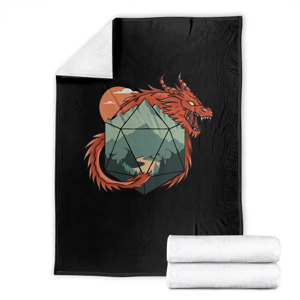 Funny Dragon Tabletop RPG Dice Game Throw Blanket TS11 Black Print Your Wear