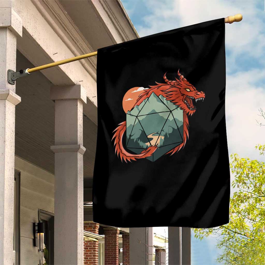 Funny Dragon Tabletop RPG Dice Game Garden Flag TS11 Print Your Wear