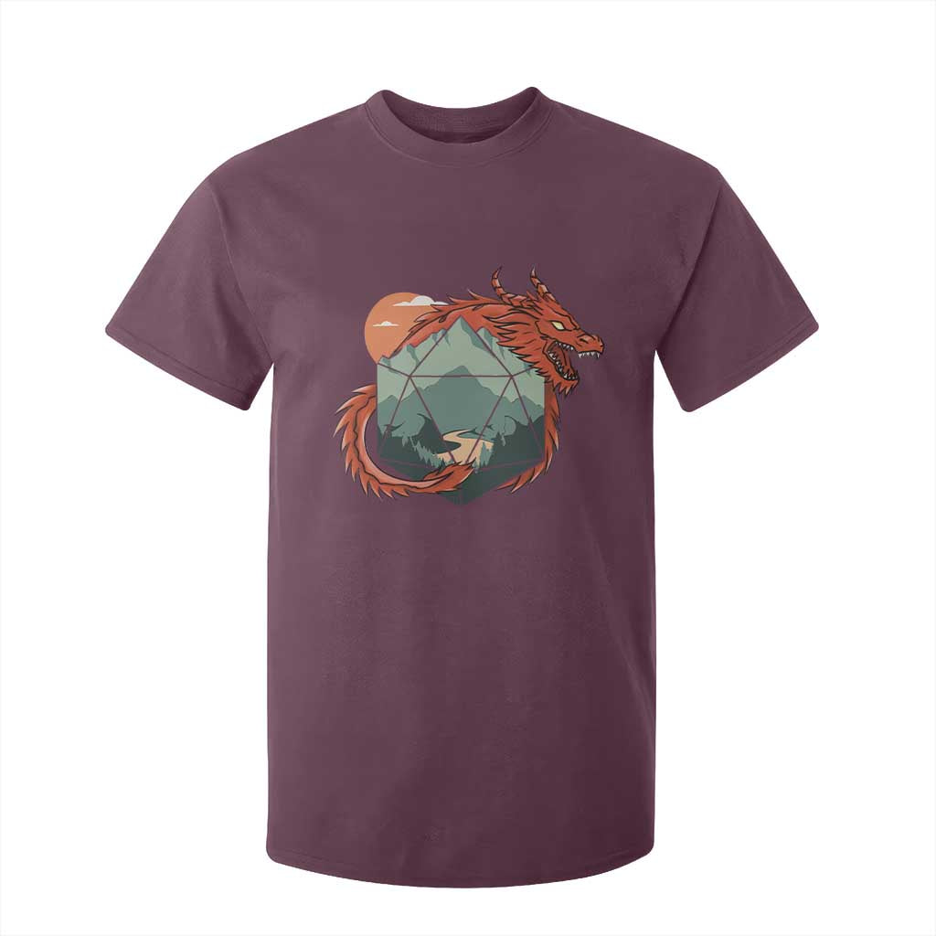 Funny Dragon Tabletop RPG Dice Game T Shirt For Kid TS11 Maroon Print Your Wear