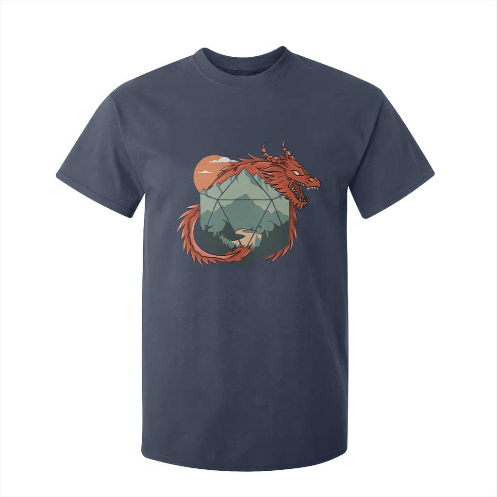 Funny Dragon Tabletop RPG Dice Game T Shirt For Kid TS11 Navy Print Your Wear