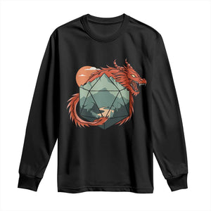 Funny Dragon Tabletop RPG Dice Game Long Sleeve Shirt TS11 Black Print Your Wear