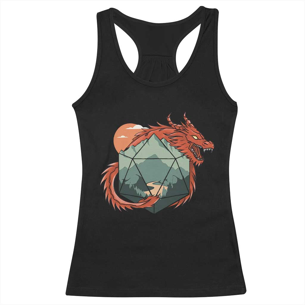 Funny Dragon Tabletop RPG Dice Game Racerback Tank Top TS11 Black Print Your Wear