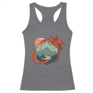 Funny Dragon Tabletop RPG Dice Game Racerback Tank Top TS11 Charcoal Print Your Wear