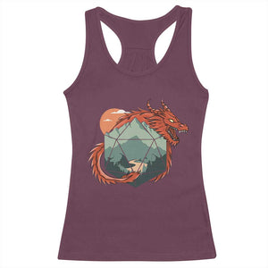Funny Dragon Tabletop RPG Dice Game Racerback Tank Top TS11 Maroon Print Your Wear