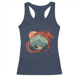 Funny Dragon Tabletop RPG Dice Game Racerback Tank Top TS11 Navy Print Your Wear