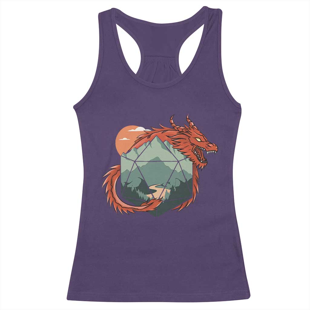 Funny Dragon Tabletop RPG Dice Game Racerback Tank Top TS11 Purple Print Your Wear