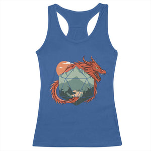 Funny Dragon Tabletop RPG Dice Game Racerback Tank Top TS11 Royal Blue Print Your Wear
