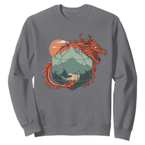 Funny Dragon Tabletop RPG Dice Game Sweatshirt TS11 Charcoal Print Your Wear