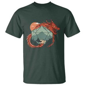 Funny Dragon Tabletop RPG Dice Game T Shirt TS11 Dark Forest Green Print Your Wear
