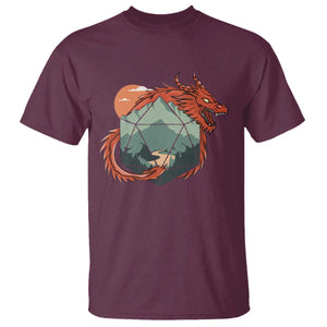Funny Dragon Tabletop RPG Dice Game T Shirt TS11 Maroon Print Your Wear