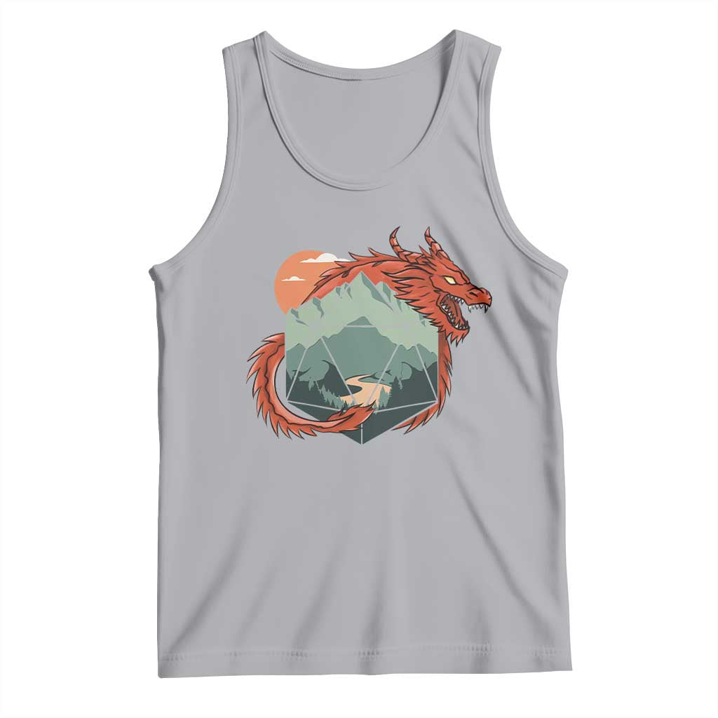 Funny Dragon Tabletop RPG Dice Game Tank Top TS11 Athletic Heather Print Your Wear