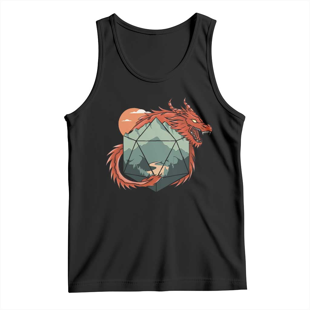 Funny Dragon Tabletop RPG Dice Game Tank Top TS11 Black Print Your Wear