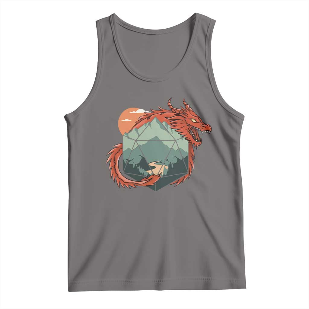 Funny Dragon Tabletop RPG Dice Game Tank Top TS11 Deep Heather Print Your Wear