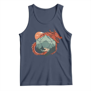 Funny Dragon Tabletop RPG Dice Game Tank Top TS11 Navy Print Your Wear