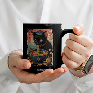 Cat Ramen Hanukkah Coffee Mug Japanese Kawaii Anime Chanukah Cat TS11 Print Your Wear