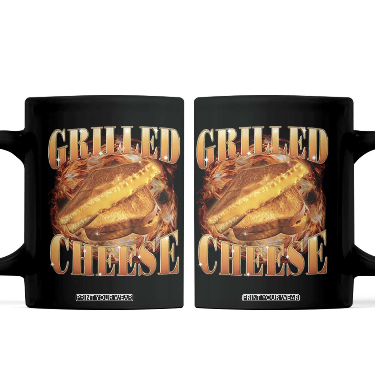 Grilled Cheese Coffee Mug Food Lover Funny Gag Weird Meme 90s TS11 Black Print Your Wear
