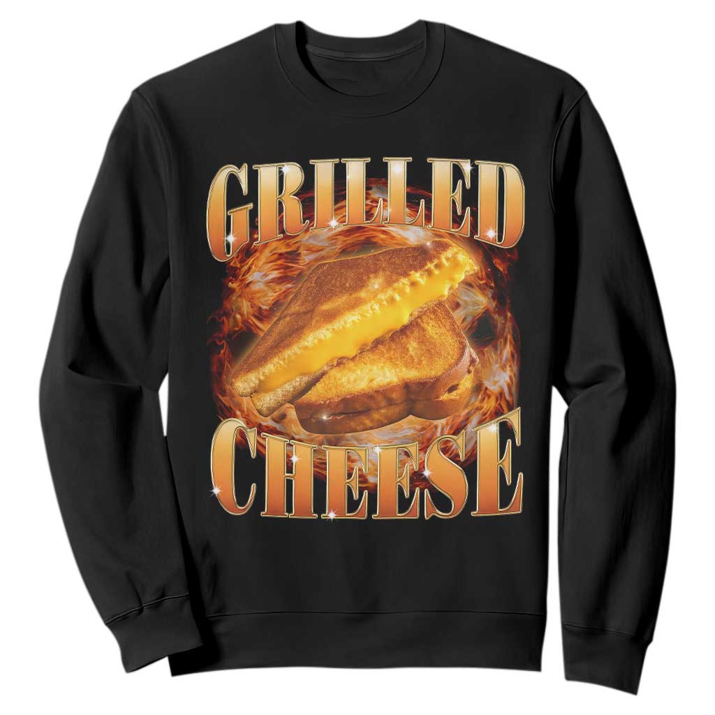 Grilled Cheese Sweatshirt Food Lover Funny Gag Weird Meme 90s TS11 Black Print Your Wear