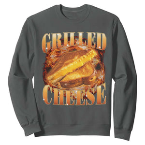 Grilled Cheese Sweatshirt Food Lover Funny Gag Weird Meme 90s TS11 Dark Heather Print Your Wear