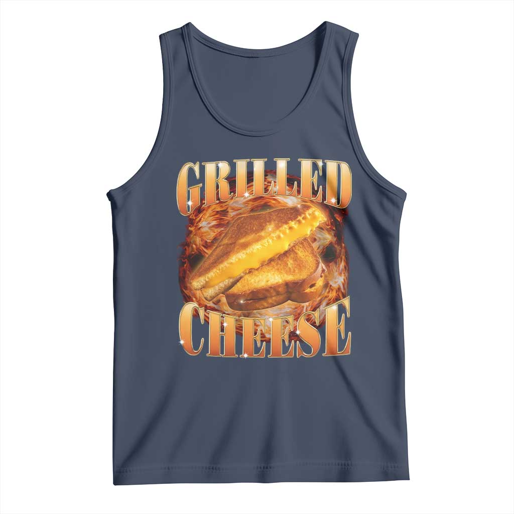 Grilled Cheese Tank Top Food Lover Funny Gag Weird Meme 90s TS11 Navy Print Your Wear