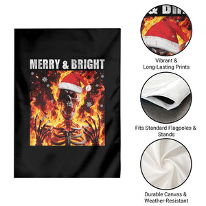 Funny Merry And Bright Garden Flag Christmas Chaos Xmas Skeleton Fire Flames TS11 Print Your Wear