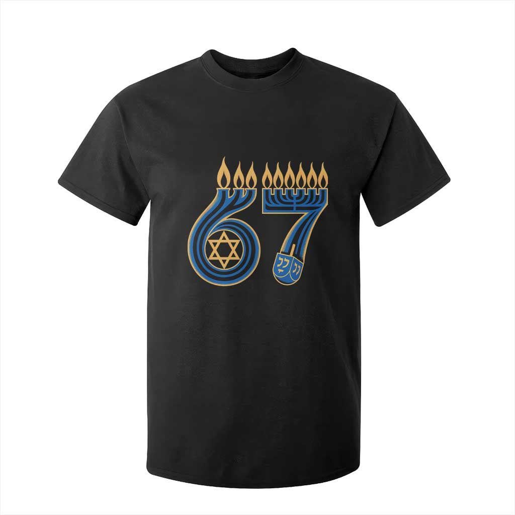 Funny 67 Hanukkah T Shirt For Kid Chanukah Menorah Dreidel Star Of David Six Seven Meme TS11 Black Print Your Wear