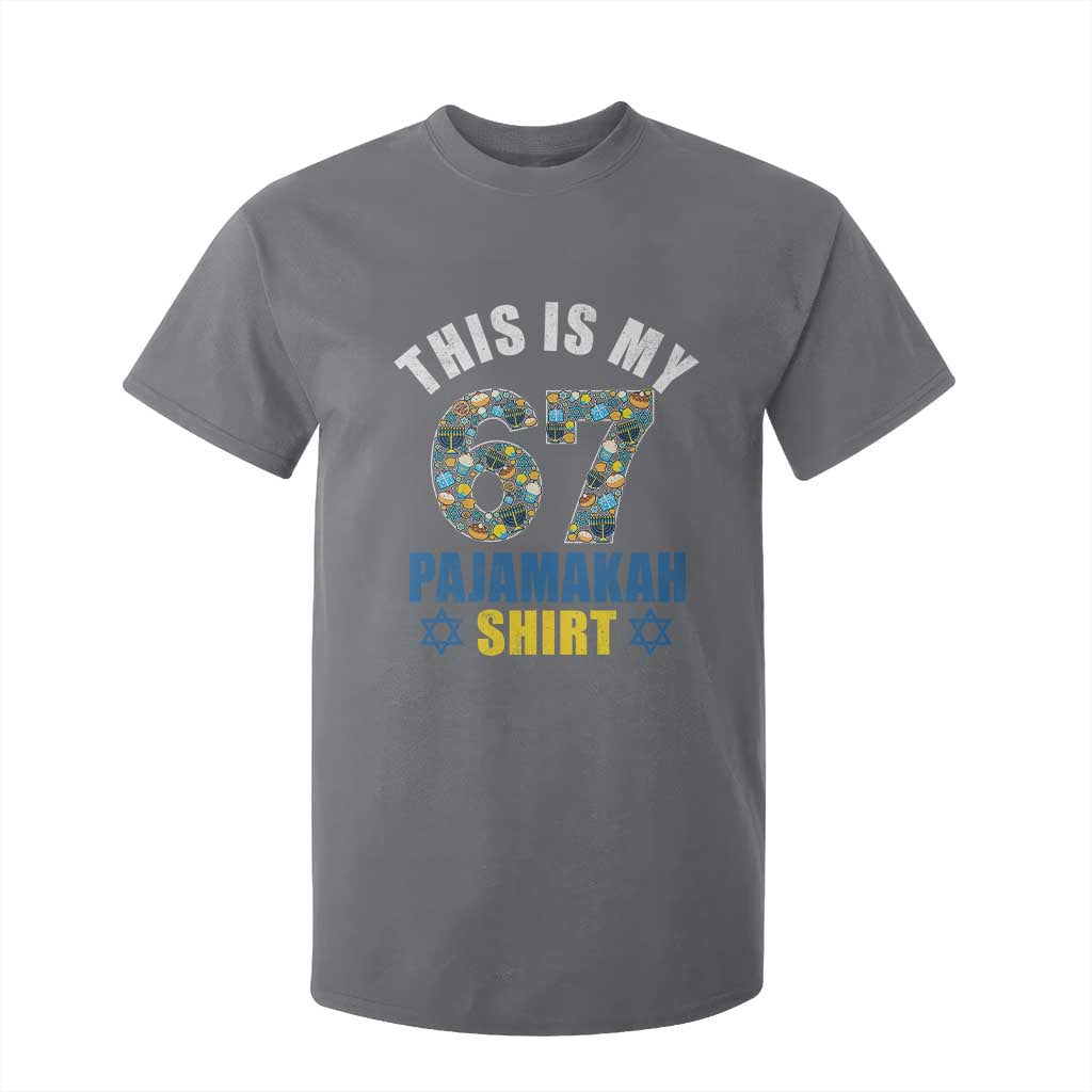 Funny 67 Hanukkah T Shirt For Kid This Is My 67 Pajamakah Gift TS11 Charcoal Print Your Wear