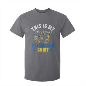 Funny 67 Hanukkah T Shirt For Kid This Is My 67 Pajamakah Gift TS11 Charcoal Print Your Wear