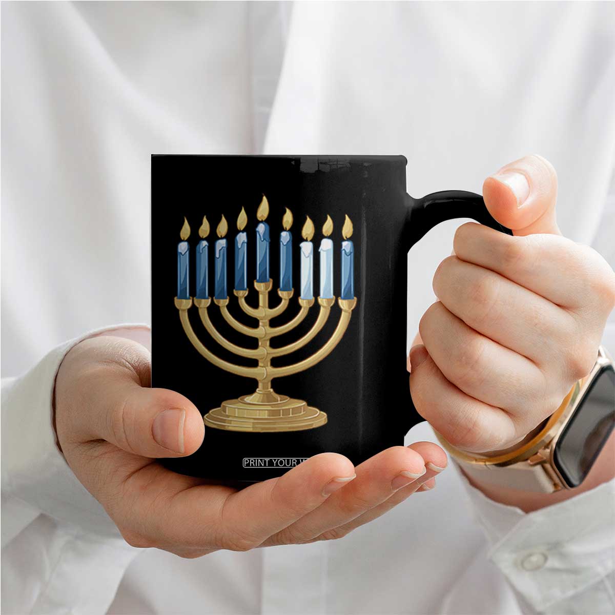 Funny 67 Hanukkah Coffee Mug Chanukah Menorah Sixth Seventh Night TS11 Print Your Wear