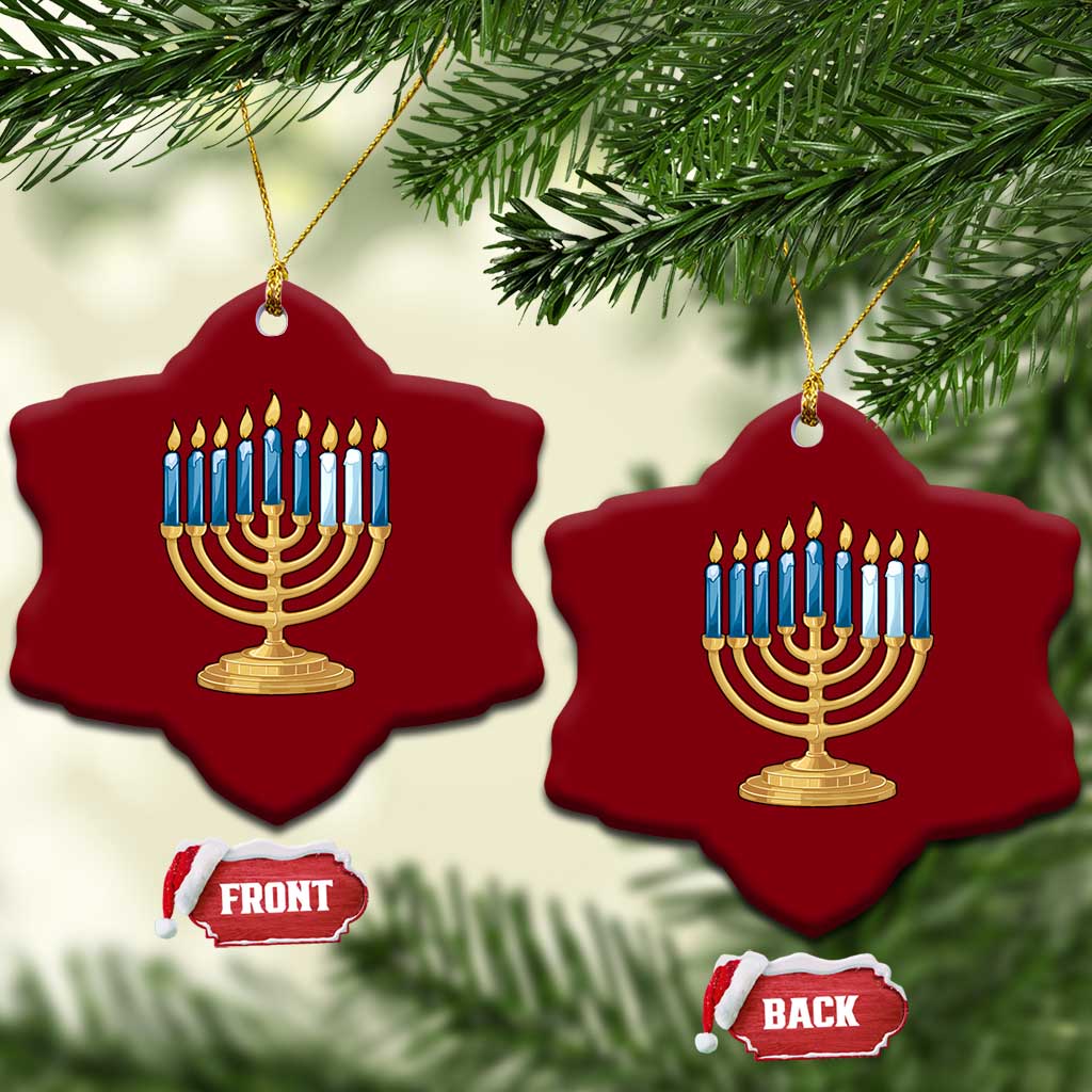 Funny 67 Hanukkah Ceramic Ornament Chanukah Menorah Sixth Seventh Night TS11 Print Your Wear