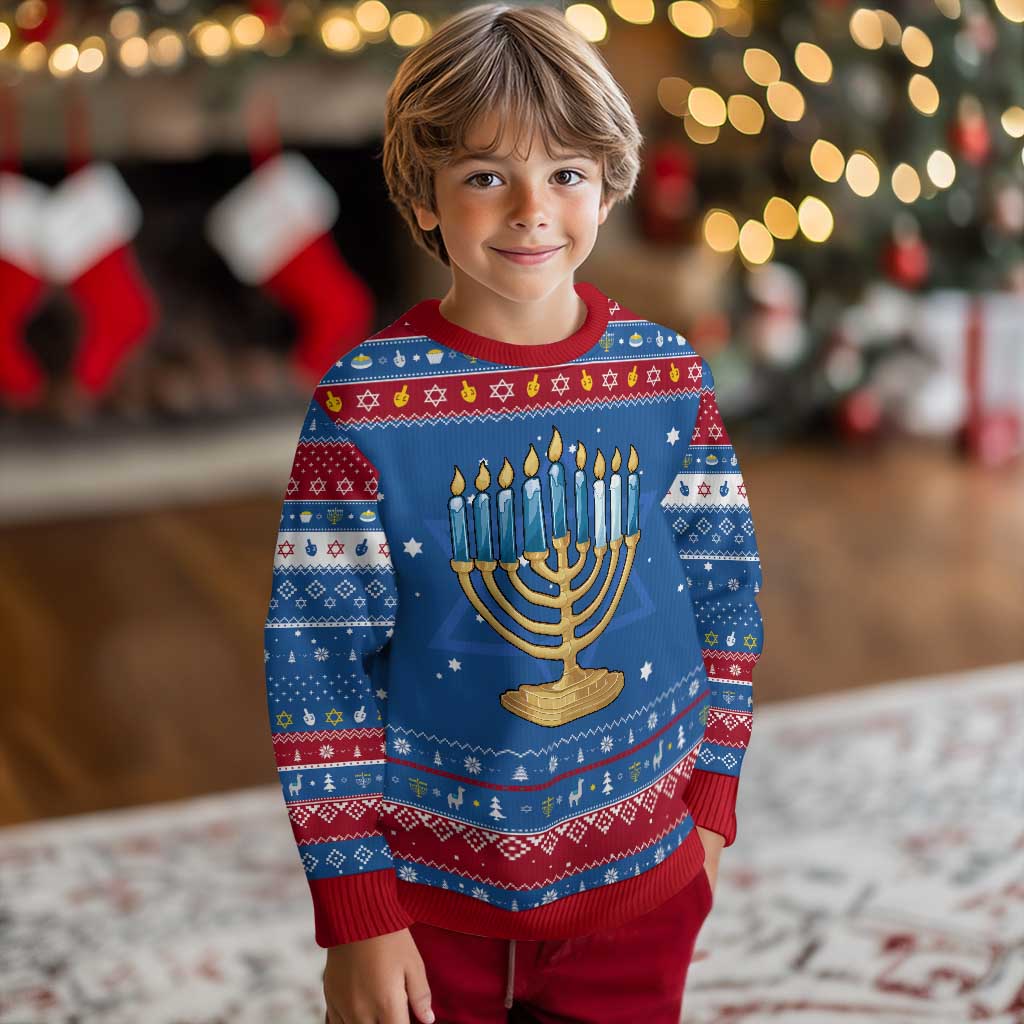Funny 67 Chanukah Hanukkah Ugly Sweater Menorah Sixth Seventh Night TS11 Blue Red Print Your Wear