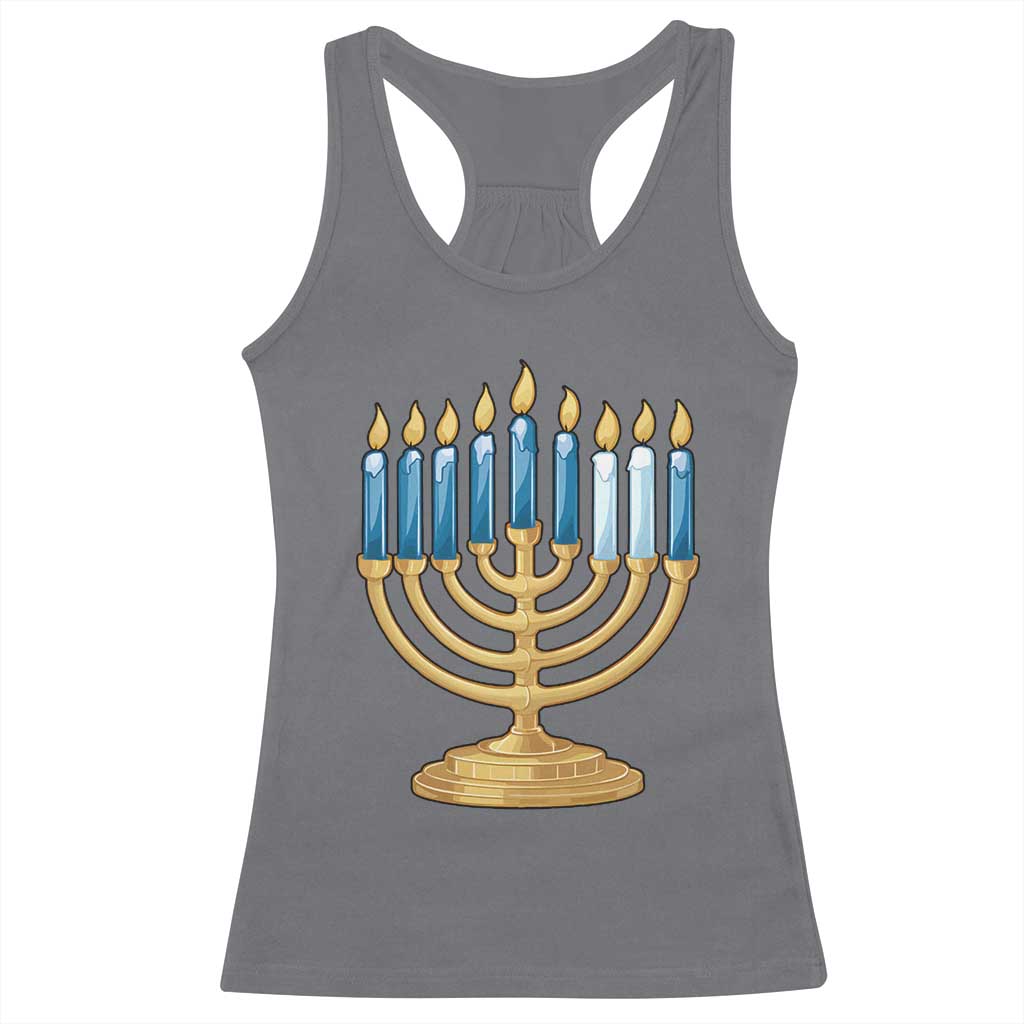 Funny 67 Hanukkah Racerback Tank Top Chanukah Menorah Sixth Seventh Night TS11 Charcoal Print Your Wear