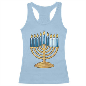 Funny 67 Hanukkah Racerback Tank Top Chanukah Menorah Sixth Seventh Night TS11 Light Blue Print Your Wear