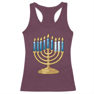 Funny 67 Hanukkah Racerback Tank Top Chanukah Menorah Sixth Seventh Night TS11 Maroon Print Your Wear