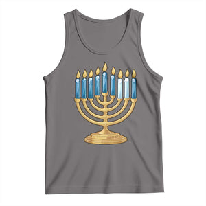 Funny 67 Hanukkah Tank Top Chanukah Menorah Sixth Seventh Night TS11 Deep Heather Print Your Wear