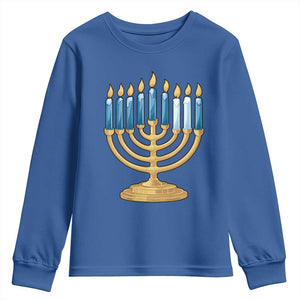 Funny 67 Hanukkah Youth Sweatshirt Chanukah Menorah Sixth Seventh Night TS11 Royal Blue Print Your Wear