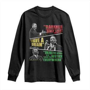 Martin Luther King MLK Quotes Black History Leaders Long Sleeve Shirt TS11 Black Print Your Wear