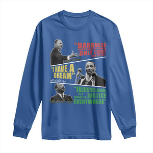 Martin Luther King MLK Quotes Black History Leaders Long Sleeve Shirt TS11 Royal Blue Print Your Wear