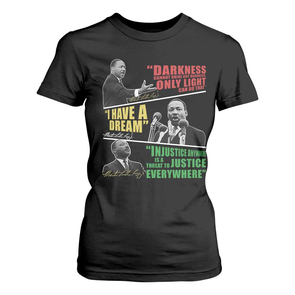 Martin Luther King MLK Quotes Black History Leaders T Shirt For Women TS11 Black Print Your Wear