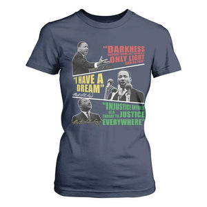 Martin Luther King MLK Quotes Black History Leaders T Shirt For Women TS11 Navy Print Your Wear