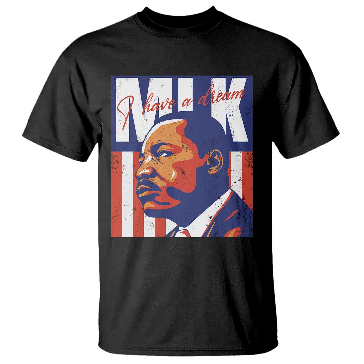 MLK Day I Have A Dream T Shirt Martin Luther King Vintage American Flag Black History Month TS11 Black Print Your Wear