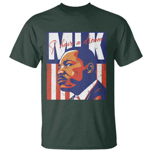 MLK Day I Have A Dream T Shirt Martin Luther King Vintage American Flag Black History Month TS11 Dark Forest Green Print Your Wear